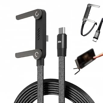 2 in 1 usb c cable fordable phone stand  240W Fast Charging Cable